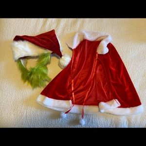 Grinch Christmas Bundle! Grinch Santa Hat + Claus/Cindy Lou Red Cloak